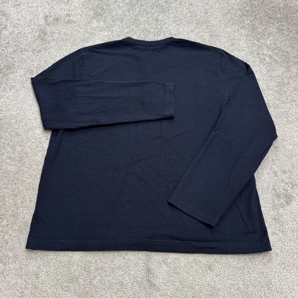 Everlane Heavyweight Cotton Long Sleeve Henley Shirt Mens XL Navy Blue Classic - Picture 2 of 12